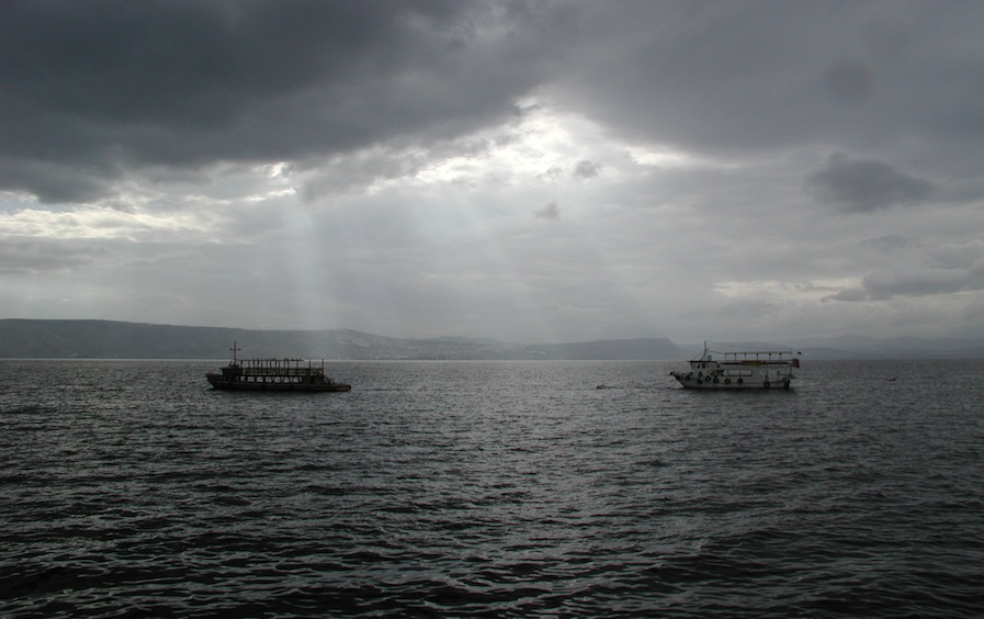 Lake Kinneret in a storm